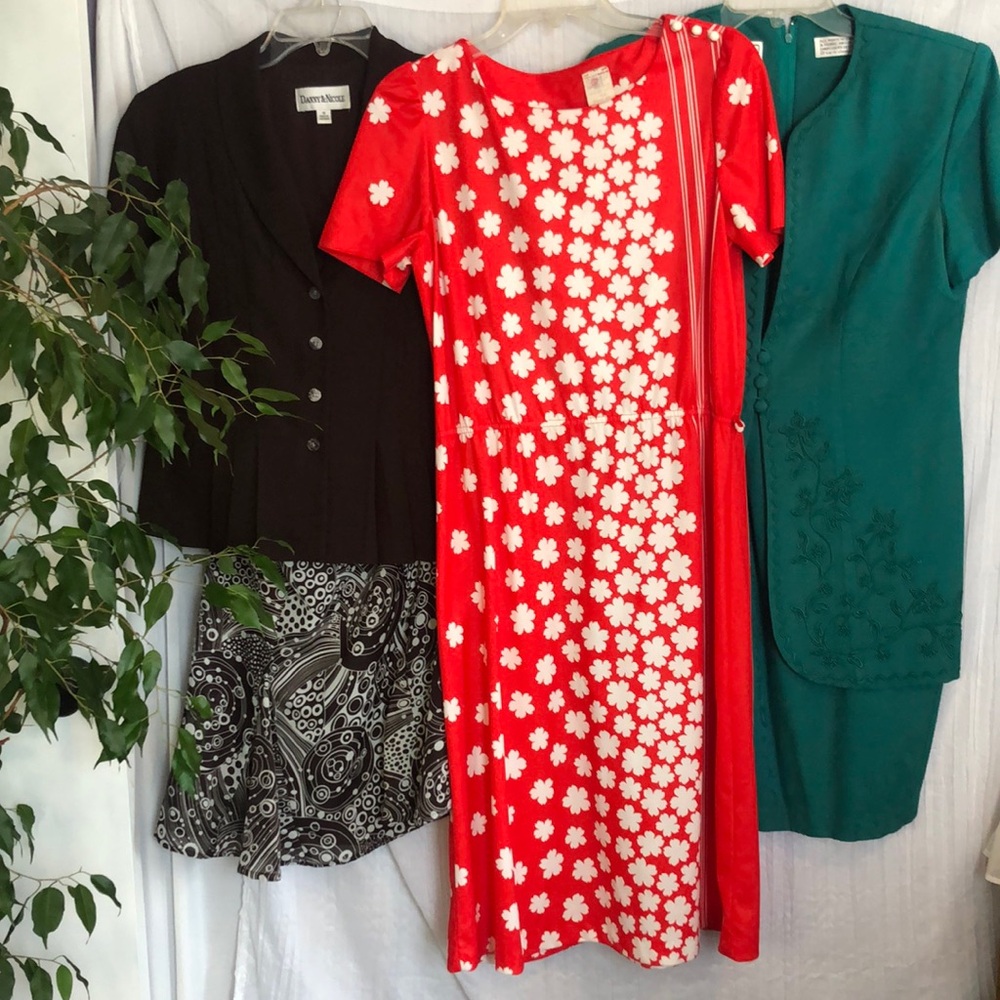 VINTAGE lot 3 ladies dresses work clothes Danny & Nicole , Karin Stevens dresses